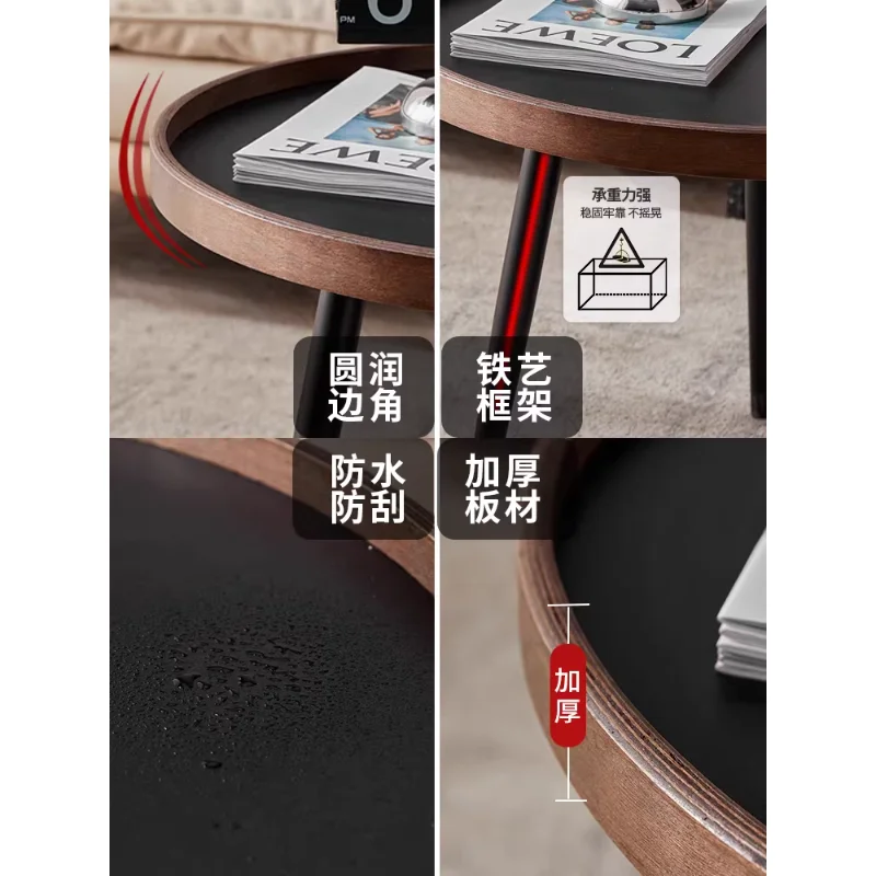 Small-sized furniture, living room, bedroom table Modern simple round walnut color combination Internet ce
Small-sized furniture, living room, bedroom table Modern simple round walnut color combination Internet ce