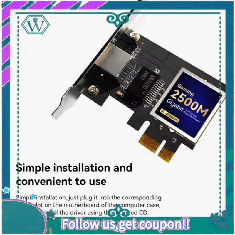 Модернизированная проводная сетевая карта 2,5G PCI-E Torj45, 2500 Мбит/с, 2,5 Гбит/с, Ethernet, адаптер контроллера локальной сети для компьютерных игр Linux
Модернизированная проводная сетевая карта 2,5G PCI-E Torj45, 2500 Мбит/с, 2,5 Гбит/с, Ethernet, адаптер контроллера локальной сети для компьютерных игр Linux