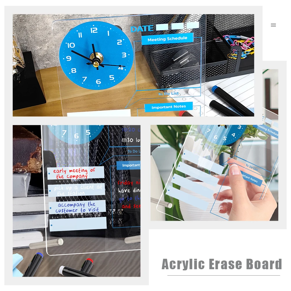 1 set Vertical Notepad Board 12x16 Inch Acrylic Whiteboard Dry Erase Writing Board Desktop Memo Planner Stand Reusable Office
1 set Vertical Notepad Board 12x16 Inch Acrylic Whiteboard Dry Erase Writing Board Desktop Memo Planner Stand Reusable Office