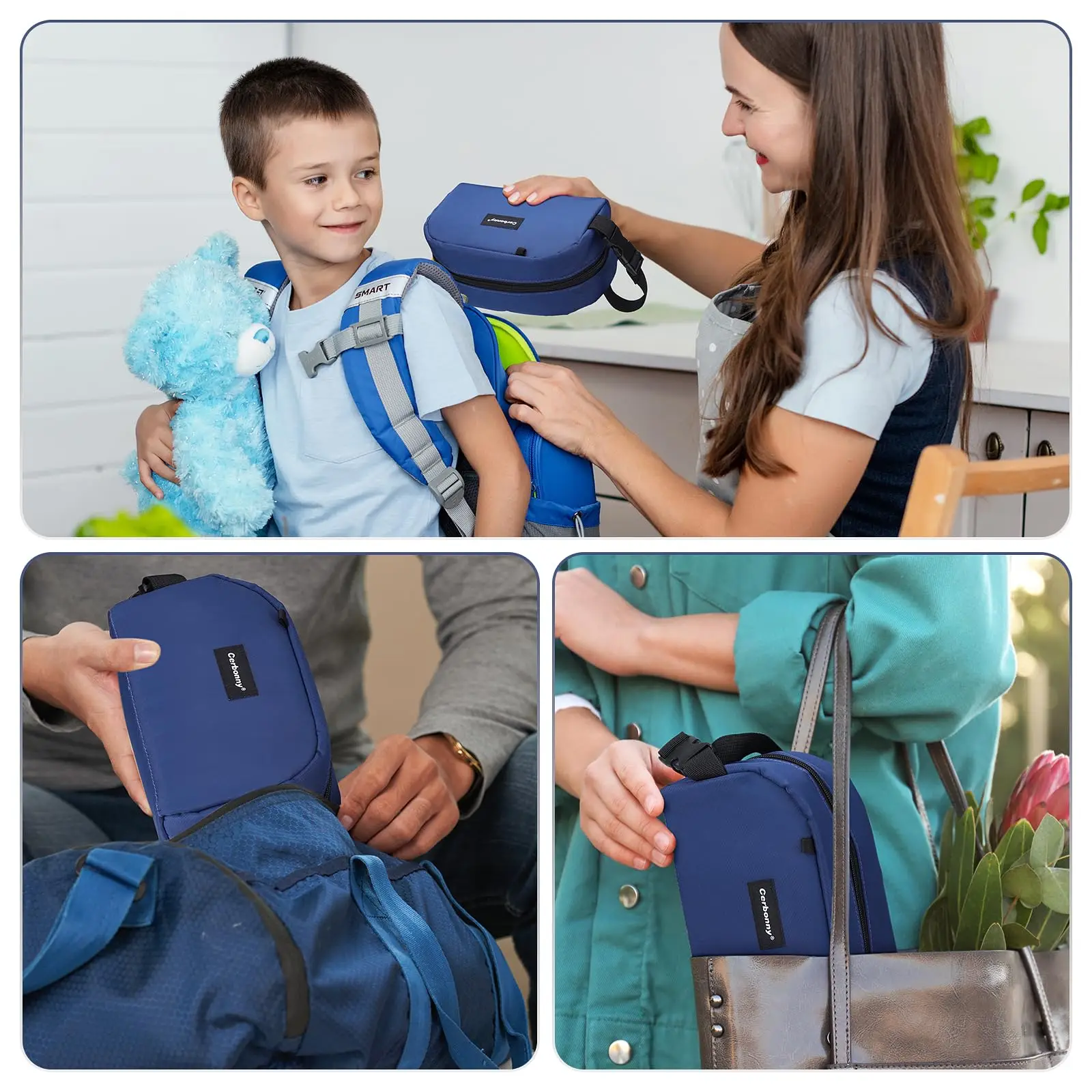 Cerbonny Reusable Freezable Lunch Bag with Ice Packs Insulated Cooler Lunch Snack Bag, Leak-Proof, Portable, Navy Blue, 2.5L
Cerbonny Reusable Freezable Lunch Bag with Ice Packs Insulated Cooler Lunch Snack Bag, Leak-Proof, Portable, Navy Blue, 2.5L