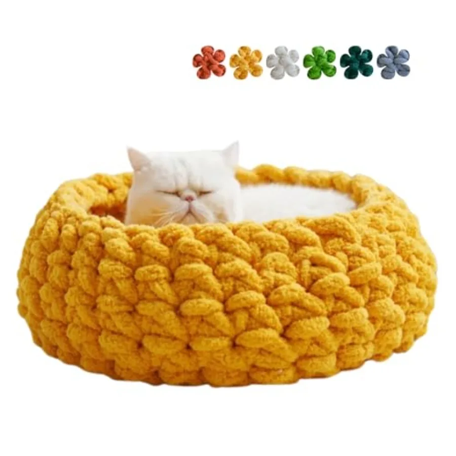 Cat Nest Bed - Premium Self Warming Handwoven Washable Extra Soft Round Cave House for Indoor Kitten and Kitty Small and
Cat Nest Bed - Premium Self Warming Handwoven Washable Extra Soft Round Cave House for Indoor Kitten and Kitty Small and