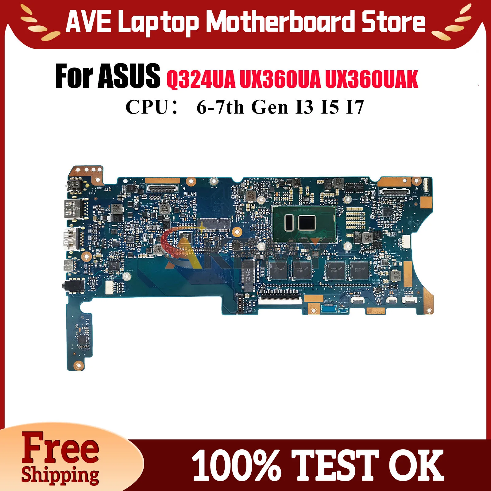 UX360UA Laptop Motherboard For ASUS ZenBook Q324UA UX360UA UX360U UX360UAK Notebook Mainboard W/ I3 I5 I7 CPU tests OK fast ship
UX360UA Laptop Motherboard For ASUS ZenBook Q324UA UX360UA UX360U UX360UAK Notebook Mainboard W/ I3 I5 I7 CPU tests OK fast ship