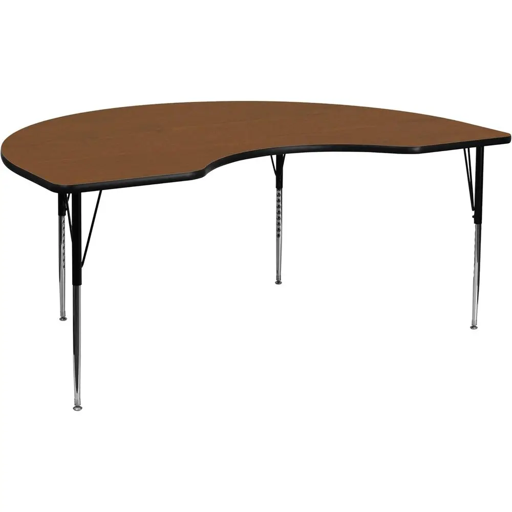 48''W x 96''L Kidney Oak HP Laminate Activity Table - Stand Height Adjustable Legs
48''W x 96''L Kidney Oak HP Laminate Activity Table - Stand Height Adjustable Legs