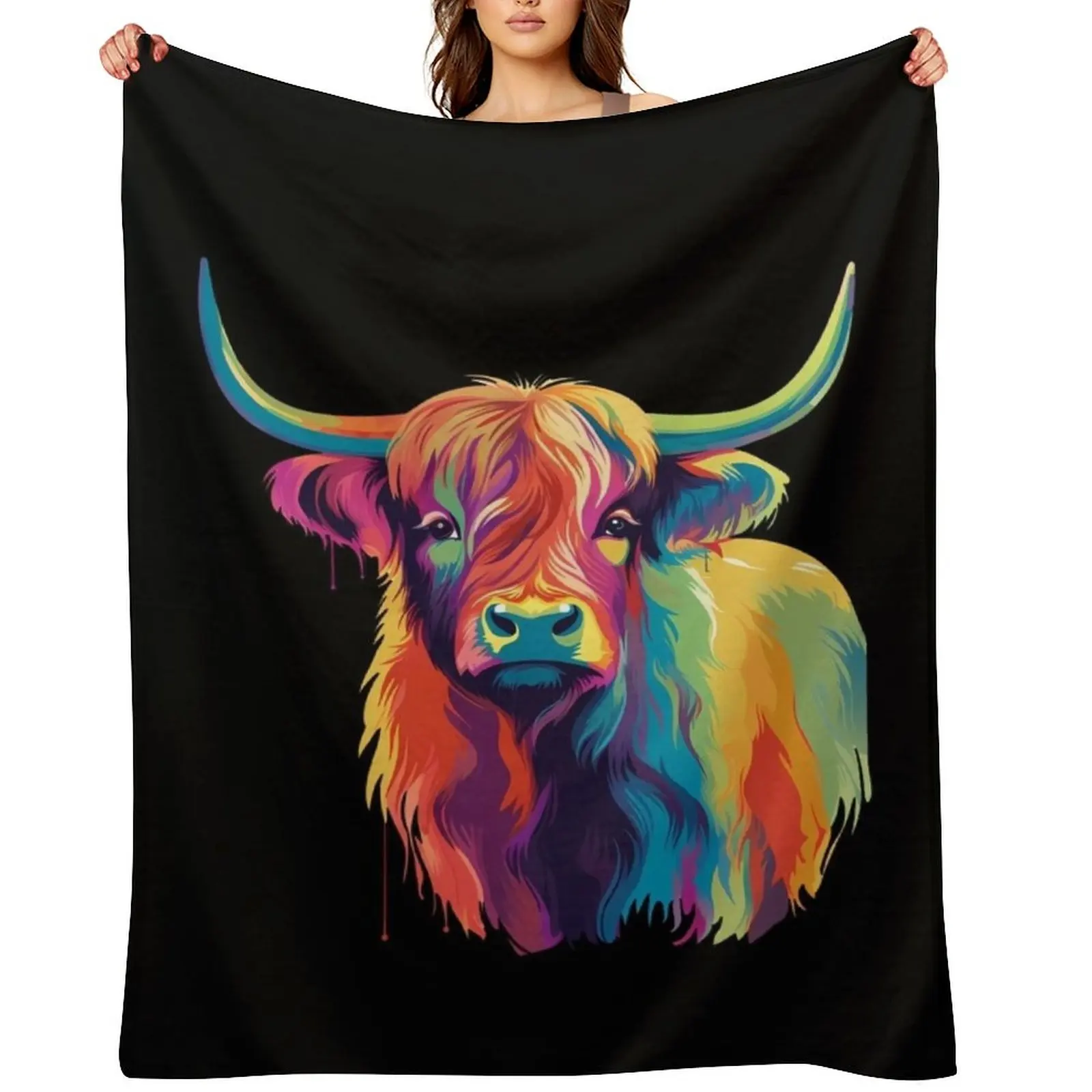 Colorful Pop Art Highland Cow Throw Blanket Comforter Decoratives Sofa Moving Blankets
Colorful Pop Art Highland Cow Throw Blanket Comforter Decoratives Sofa Moving Blankets