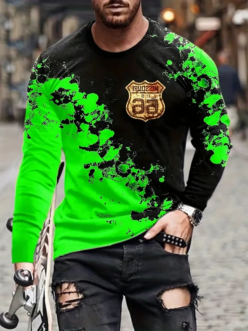 Funny 3D Route 66 Print T Shirt For Men Fashion Comfortable Cotton Long Sleeve T-shirt Leisure O-neck Pullover Autumn Loose Tops
Funny 3D Route 66 Print T Shirt For Men Fashion Comfortable Cotton Long Sleeve T-shirt Leisure O-neck Pullover Autumn Loose Tops
