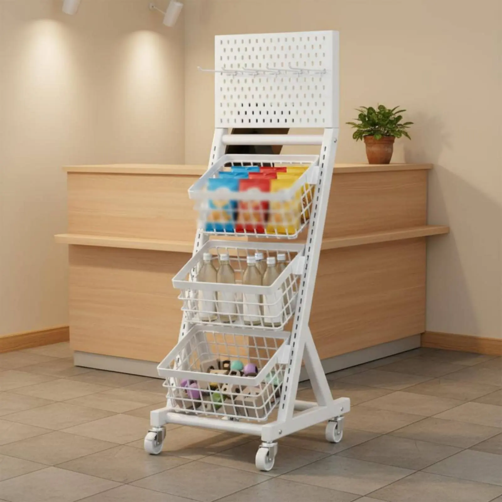 Snack Display Stand Multi-Tier Rolling Display Rack Rolling Retail Shelf Movable Shop Fixture Heavy-Duty for Checkout Counter
Snack Display Stand Multi-Tier Rolling Display Rack Rolling Retail Shelf Movable Shop Fixture Heavy-Duty for Checkout Counter
