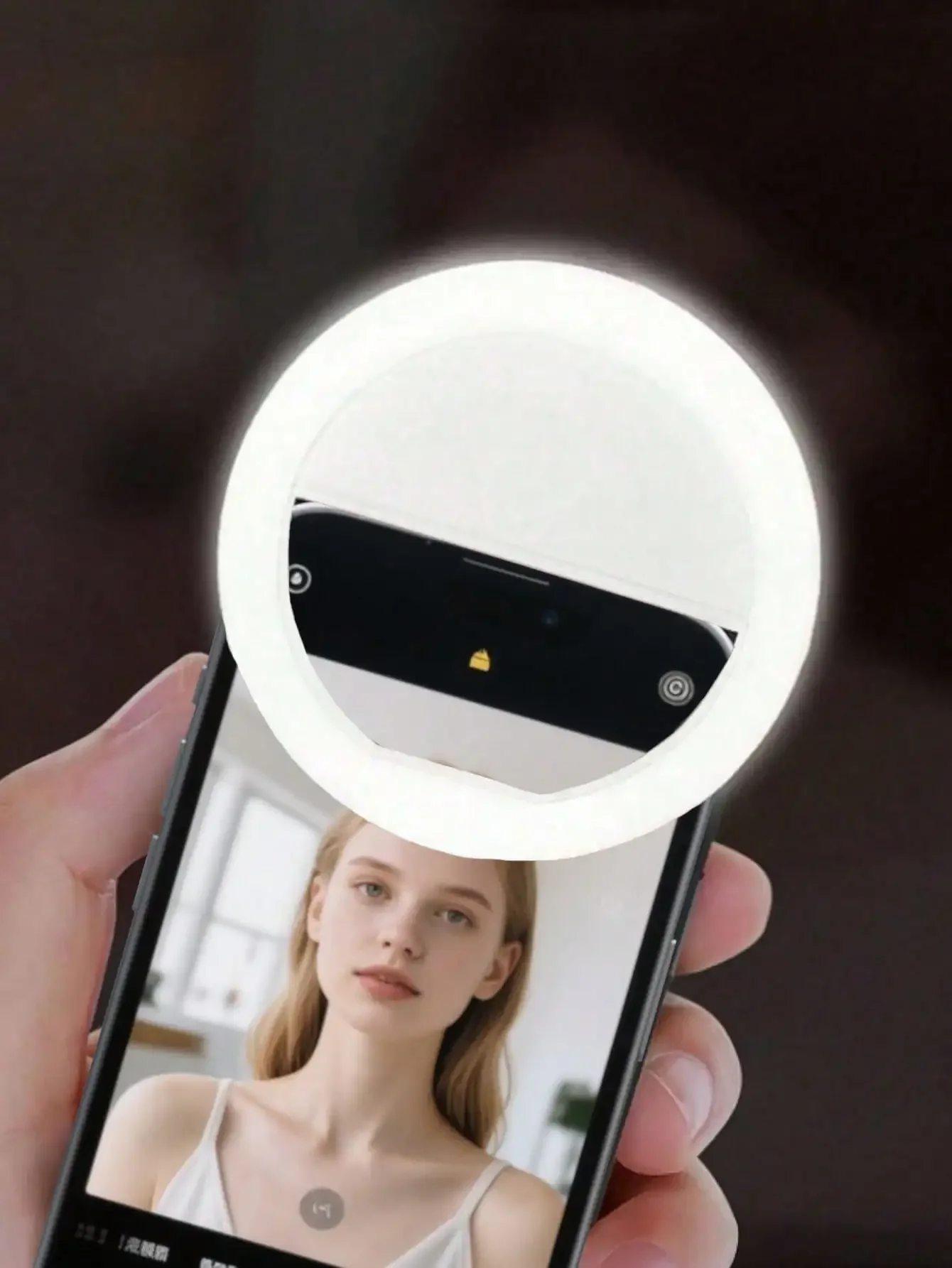 1pc USB Rechargeable Selfie Ring Light, Aro De Luz, 3 Brightness Modes, Travel Accessory, Comes With USB Charging Cable, Suitable For Selfie Ring Light Auxiliary Lighting, Low-Light Selfie Enhancement For Smartphone Photography, Portable Fill Light, Live
1pc USB Rechargeable Selfie Ring Light, Aro De Luz, 3 Brightness Modes, Travel Accessory, Comes With USB Charging Cable, Suitable For Selfie Ring Light Auxiliary Lighting, Low-Light Selfie Enhancement For Smartphone Photography, Portable Fill Light, Live