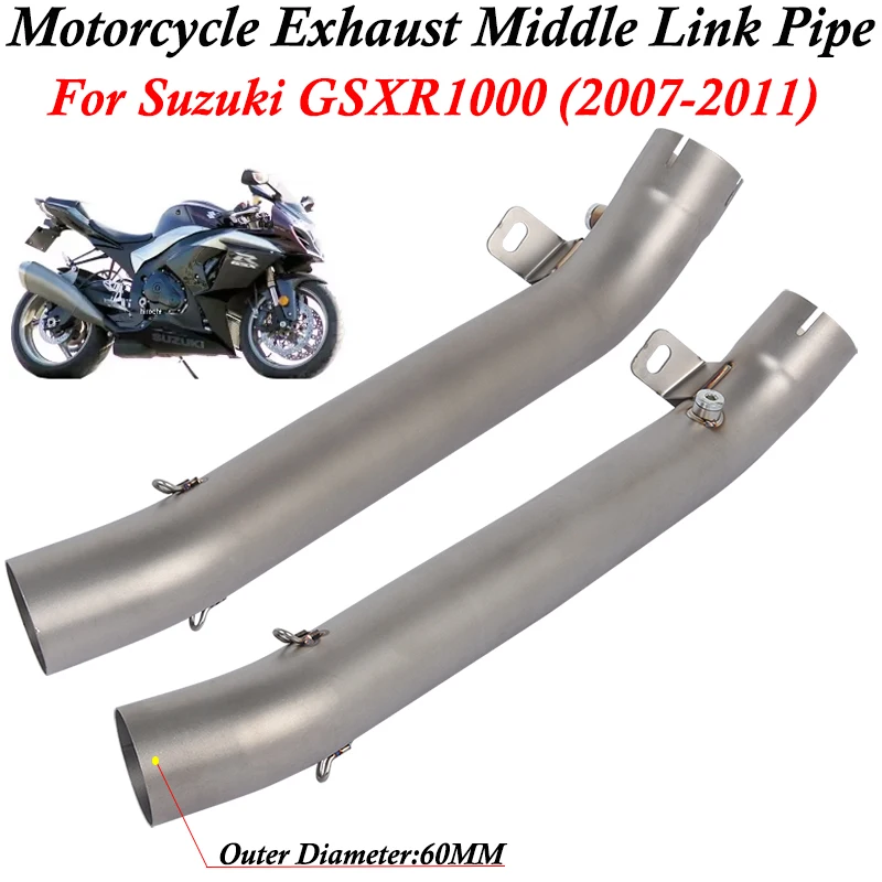 Slip On For SUZUKI GSXR1000 GSXR 1000 K8 K9 L1 2007 - 2011 Motorcycle Exhaust Systems Middle Link Pipe Connection 60mm Muffler
Slip On For SUZUKI GSXR1000 GSXR 1000 K8 K9 L1 2007 - 2011 Motorcycle Exhaust Systems Middle Link Pipe Connection 60mm Muffler