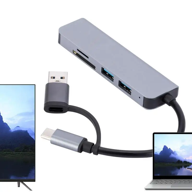 5 Ports USB C Hub High-speed USB Type C Splitter Adapter For PC Computer Multiport USB C Docking Station For Laptops
5 Ports USB C Hub High-speed USB Type C Splitter Adapter For PC Computer Multiport USB C Docking Station For Laptops