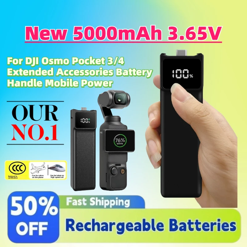 In Stock New 5000mAh 3.65V Li-ion Battery Handle for DJI Osmo Pocket 3/4 Extended Accessories Battery Handle Mobile Power
In Stock New 5000mAh 3.65V Li-ion Battery Handle for DJI Osmo Pocket 3/4 Extended Accessories Battery Handle Mobile Power