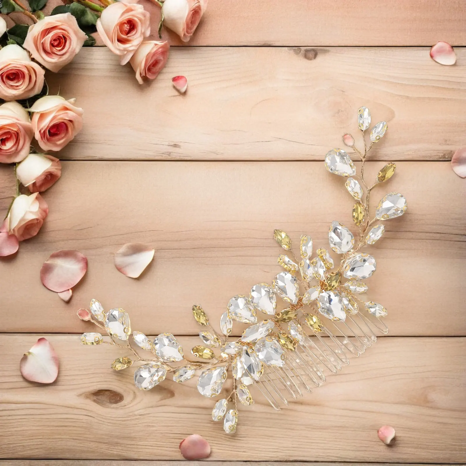 Gold Bridal Hair Comb Sparkly Rhinestone Side Insert Wedding Hairpiece Elegant Wedding Hair Accessories for Brides Women
Gold Bridal Hair Comb Sparkly Rhinestone Side Insert Wedding Hairpiece Elegant Wedding Hair Accessories for Brides Women