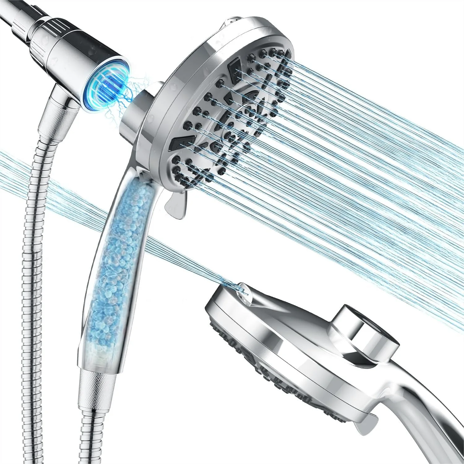 Magnetic Shower Head with Handheld - 10 Spray Modes High Pressure Filtered Showerhead, Detachable Magnetic Mount, Built-in Water
Magnetic Shower Head with Handheld - 10 Spray Modes High Pressure Filtered Showerhead, Detachable Magnetic Mount, Built-in Water