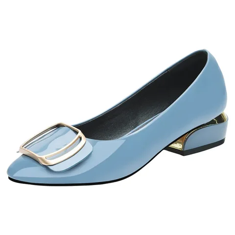 Sapatos donna carino blu leggero ufficio Slip on scarpe tacco quadrato signora moda nero Comfort Hotel scarpe da lavoro Zapatos B29