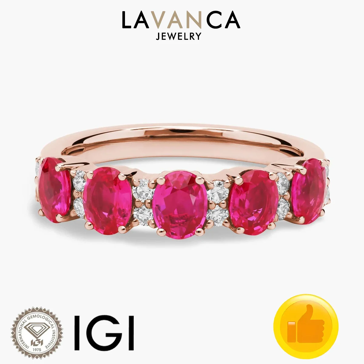 Five Stone Style Lab Ruby Ring Oval Cut Lab Ruby with Round Diamond Ring 9K/14K/18K Rose Gold Classic Engagement Ring For Women
Five Stone Style Lab Ruby Ring Oval Cut Lab Ruby with Round Diamond Ring 9K/14K/18K Rose Gold Classic Engagement Ring For Women