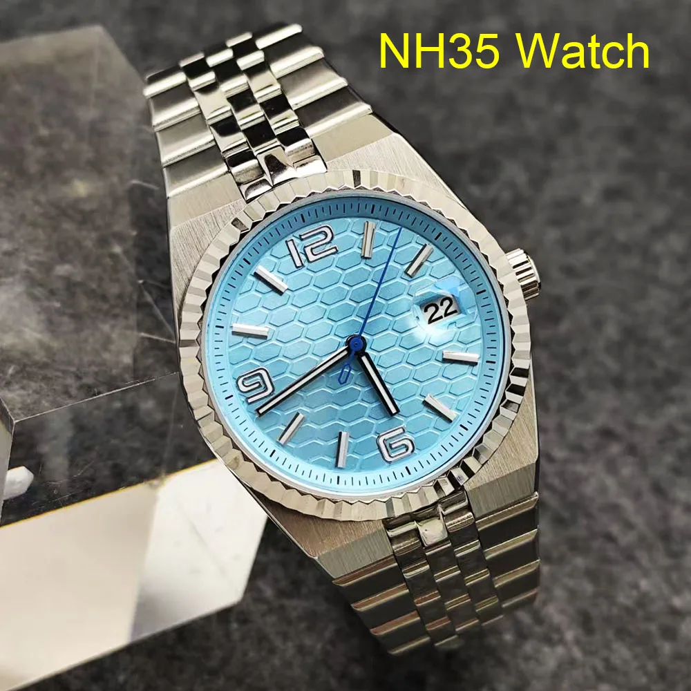 Hot NH35 Watch 39.5mm Case Road shaped Dial Blue Light Dial Men's Watch Customized Logo Suitable for NH35 Movement Watch
Hot NH35 Watch 39.5mm Case Road shaped Dial Blue Light Dial Men's Watch Customized Logo Suitable for NH35 Movement Watch