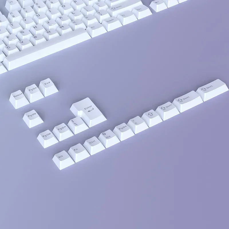 Blue-purple mechanical keycap PBT two-color injection molding small full set of customization, original height 126 keys
Blue-purple mechanical keycap PBT two-color injection molding small full set of customization, original height 126 keys