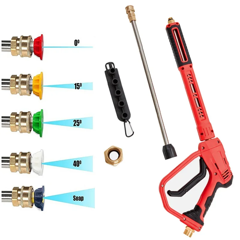 High Pressure Washer Gun 4000 PSI 5 Nozzle Tips Power Washer Spay Gun with Replacement Extension Wand
High Pressure Washer Gun 4000 PSI 5 Nozzle Tips Power Washer Spay Gun with Replacement Extension Wand