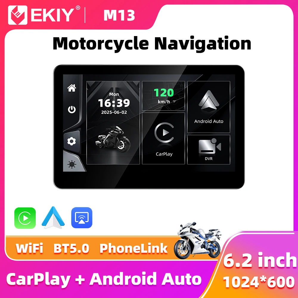 EKIY Wireless CarPlay Moto Android Auto 6.2" GPS Motorcycle Navigation Portable Digital Dashboard Anti Theft Removable Screen
EKIY Wireless CarPlay Moto Android Auto 6.2" GPS Motorcycle Navigation Portable Digital Dashboard Anti Theft Removable Screen