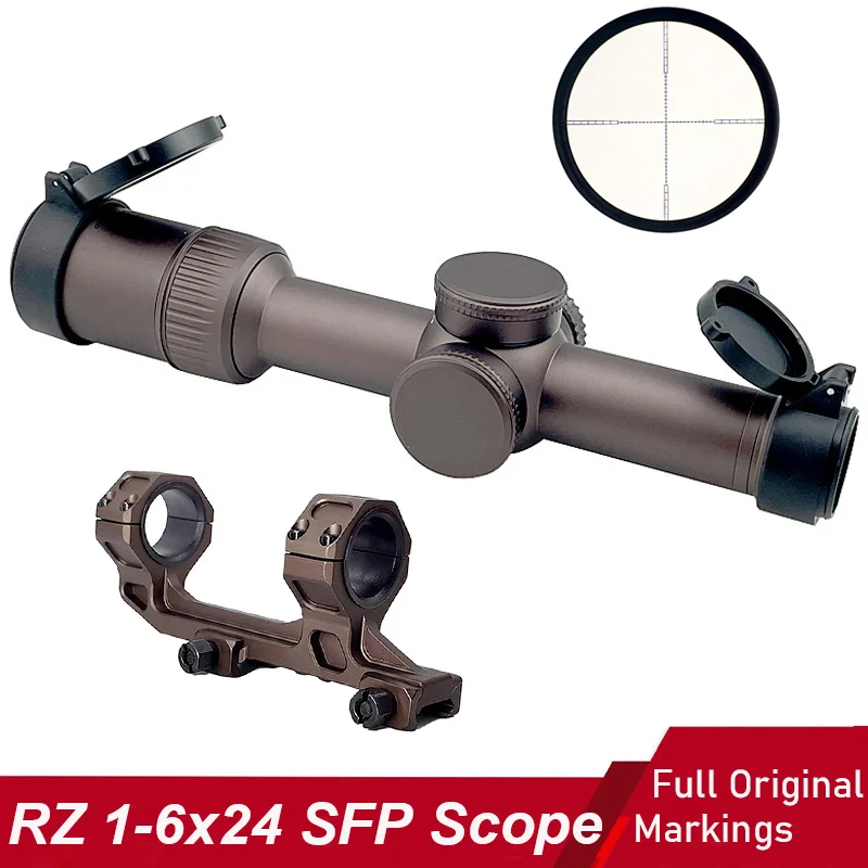 Tactical Optics RZ 1-6x24 SFP Mil Dot Reticle Scope Red Illuminated Sight Aluminum Housing Second Focal Plane Hunting Riflescope
Tactical Optics RZ 1-6x24 SFP Mil Dot Reticle Scope Red Illuminated Sight Aluminum Housing Second Focal Plane Hunting Riflescope