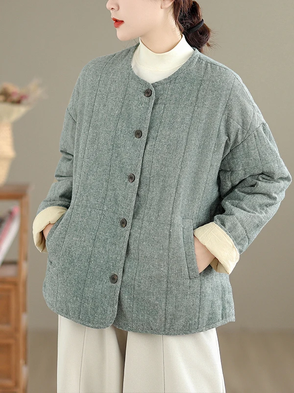 Retro Linen Cotton Jaet Women Winter New Sle Casual Loose Slimming Single Button Thi Warm Cotton Coat Long Sve round...
Retro Linen Cotton Jaet Women Winter New Sle Casual Loose Slimming Single Button Thi Warm Cotton Coat Long Sve round...