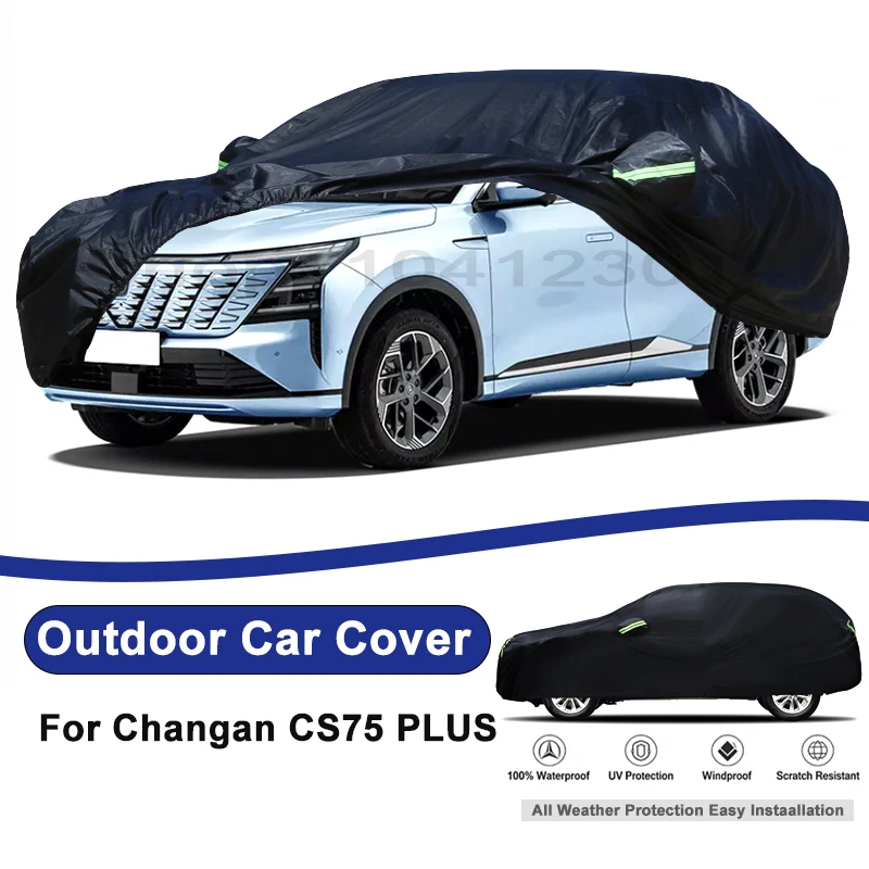 Outdoor Full Car Cover For Changan CS75 PLUS with Reflective Strips Waterproof Snowproof Dustproof UV Protection Auto Accessory
Outdoor Full Car Cover For Changan CS75 PLUS with Reflective Strips Waterproof Snowproof Dustproof UV Protection Auto Accessory