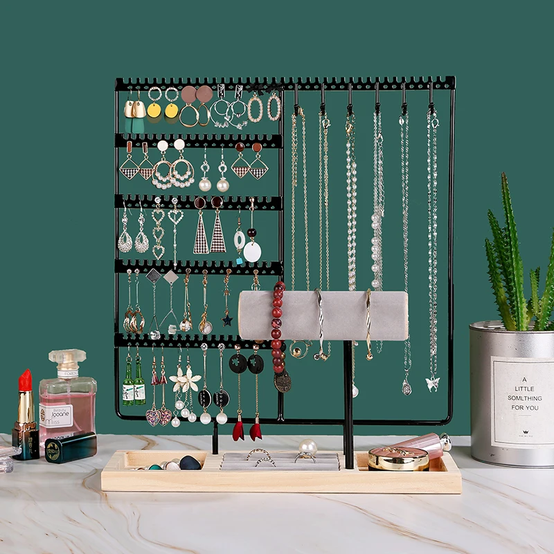 Многофункциональная стойка для сережек, ожерелье, кольцо, стеллаж для хранения, съемное деревянное дно, женский браслет, часы, ювелирная стойка
Многофункциональная стойка для сережек, ожерелье, кольцо, стеллаж для хранения, съемное деревянное дно, женский браслет, часы, ювелирная стойка