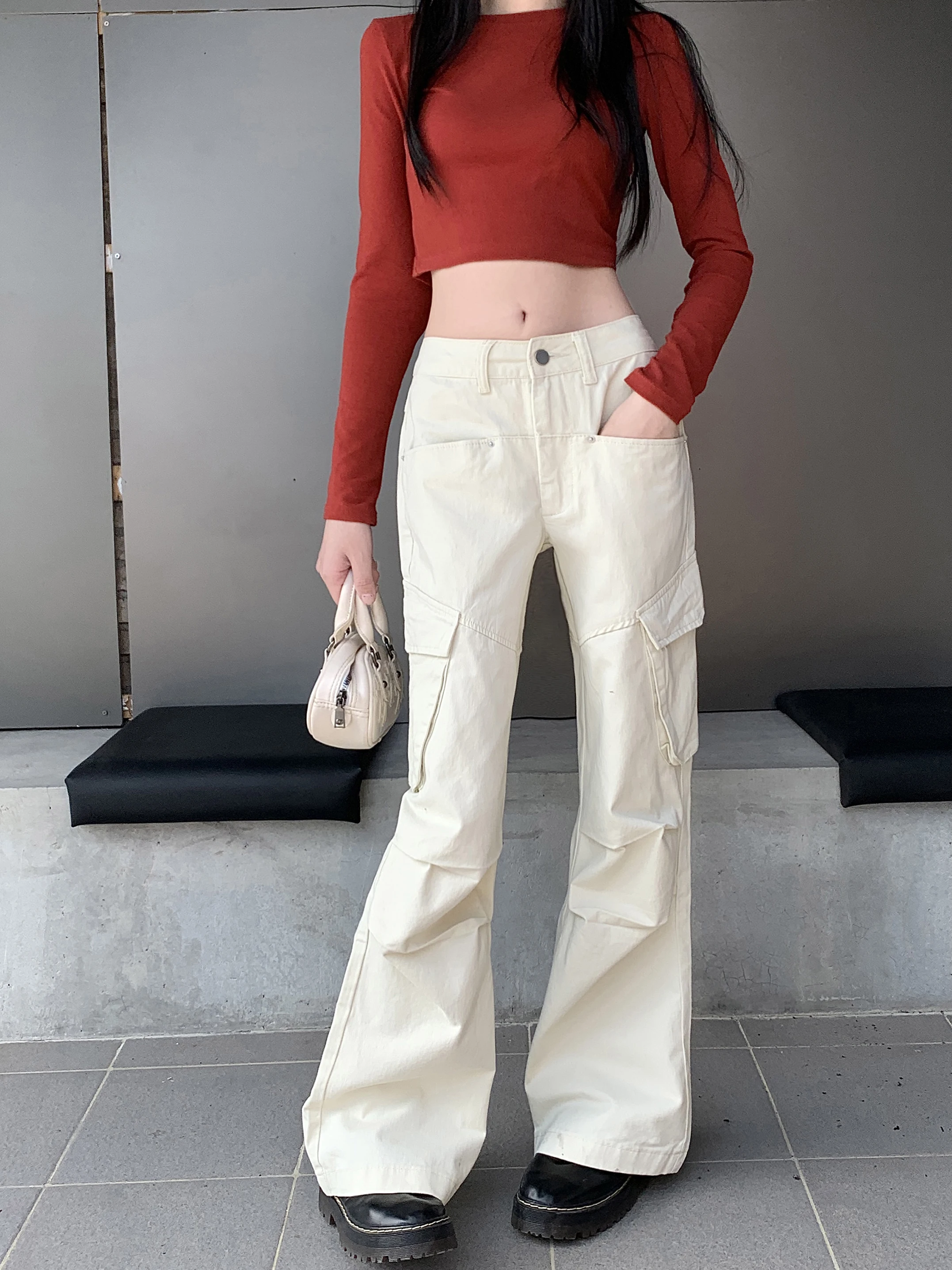 Women's Spring Summer Streetwear High Waist Straight Cargo Pants Lady Casual Pockets Loose Full Length Cargo Pants
Women's Spring Summer Streetwear High Waist Straight Cargo Pants Lady Casual Pockets Loose Full Length Cargo Pants