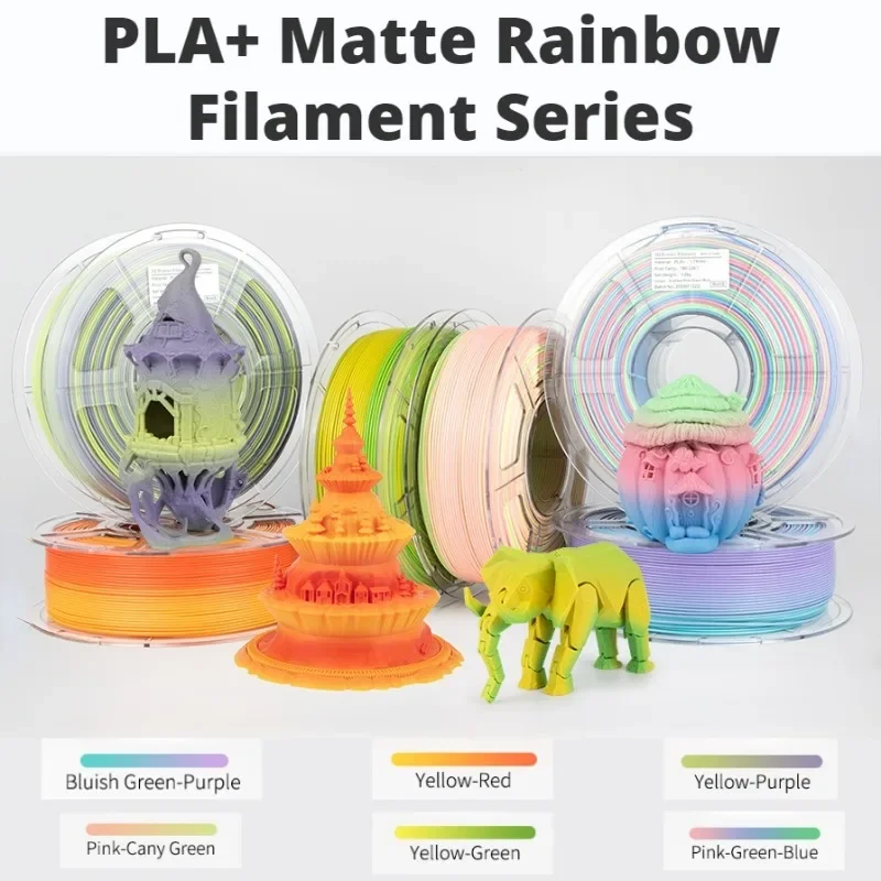 1KG PLA Gradient Filament 1.75MM Matte Color Changing PLA,Multicolor Fast Color Change 3D Printing Filament
1KG PLA Gradient Filament 1.75MM Matte Color Changing PLA,Multicolor Fast Color Change 3D Printing Filament