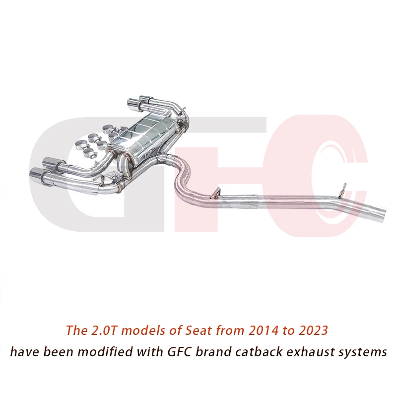 It is applicable to the original factory valve-controlled exhaust system of catback for Seat 2.0T vehicles from 2014 to 2023
It is applicable to the original factory valve-controlled exhaust system of catback for Seat 2.0T vehicles from 2014 to 2023