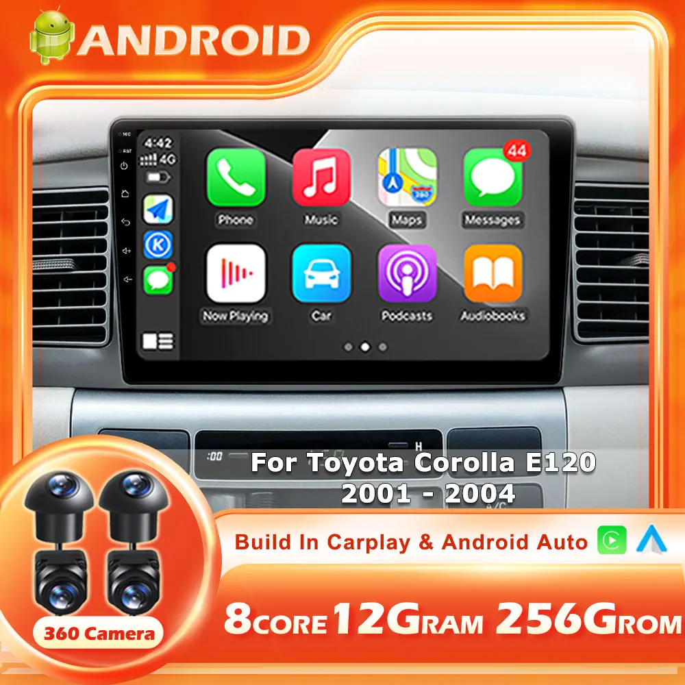 Car Radio Multimedia Player For Toyota Corolla E120 2001 - 2004 Android 14 Auto Wireless Carplay Car Stereo DSP
Car Radio Multimedia Player For Toyota Corolla E120 2001 - 2004 Android 14 Auto Wireless Carplay Car Stereo DSP