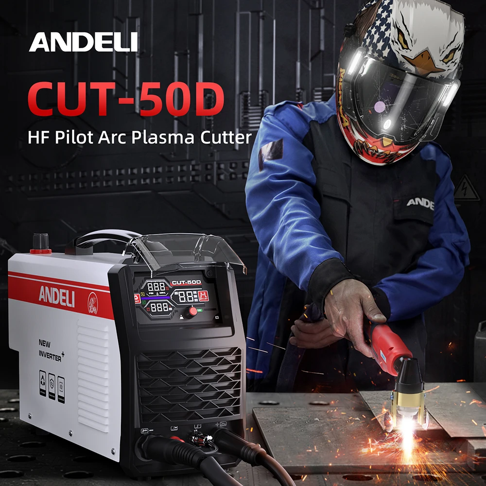 ANDELI 50A Plasma Cutting Machine HF Pilot ARC 2T/4T Non-Touch DC Inverter Plasma Cutter Max Cutting Thickness up to 16mm
ANDELI 50A Plasma Cutting Machine HF Pilot ARC 2T/4T Non-Touch DC Inverter Plasma Cutter Max Cutting Thickness up to 16mm