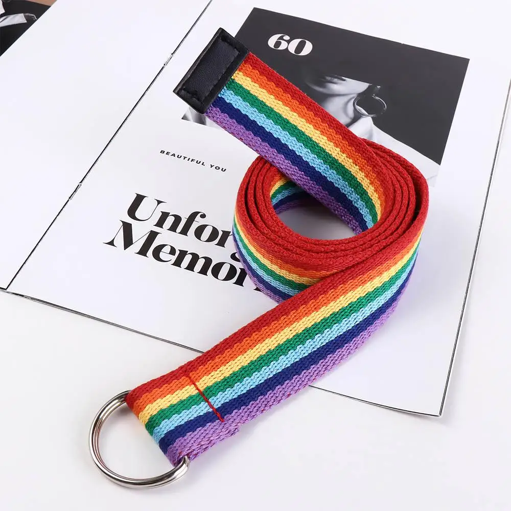 Gift Nylon Rainbow Canvas Belt D-shaped Buckle Belt Accessories Men Belt Korean Style Waist Strap Canvas Waist Belt Student
Gift Nylon Rainbow Canvas Belt D-shaped Buckle Belt Accessories Men Belt Korean Style Waist Strap Canvas Waist Belt Student