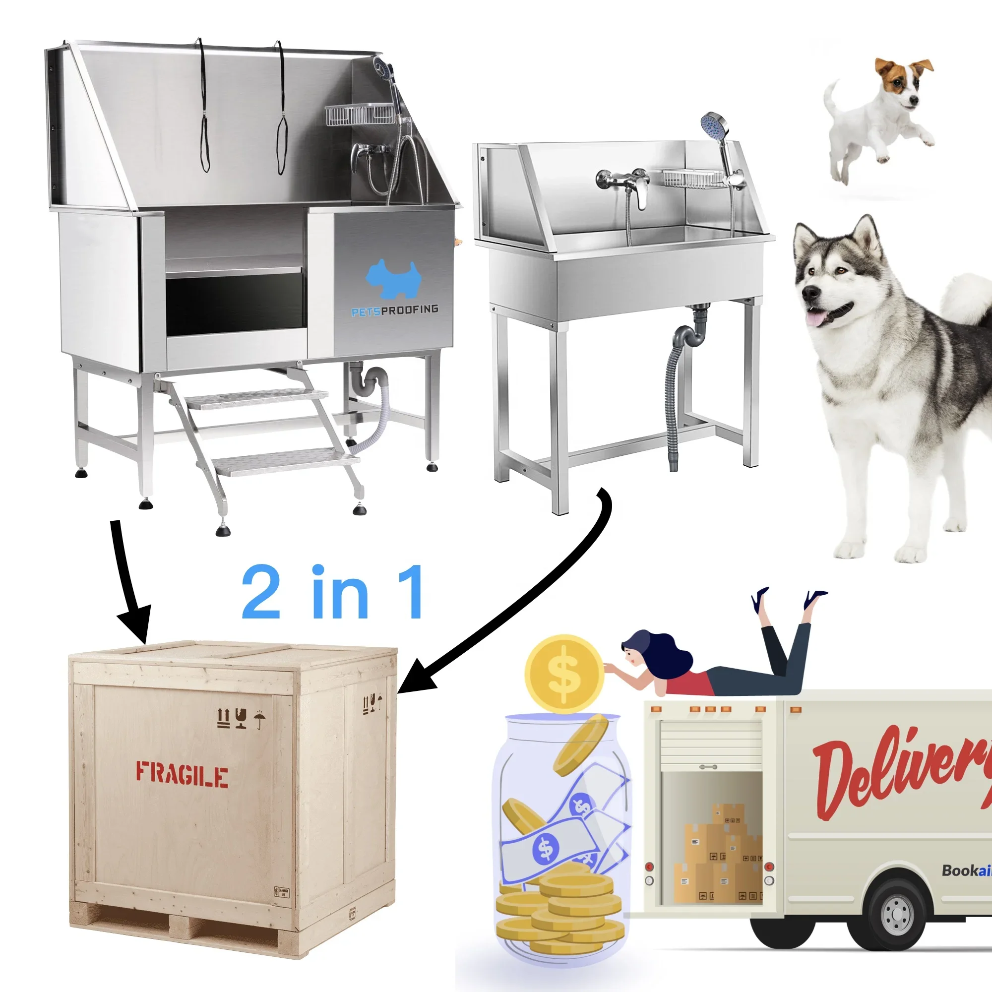 Pet cleaning & bathing products multifunction 2 in 1 stainless steel dog grooming spa bathtubs bath tub for pet salon
Pet cleaning & bathing products multifunction 2 in 1 stainless steel dog grooming spa bathtubs bath tub for pet salon