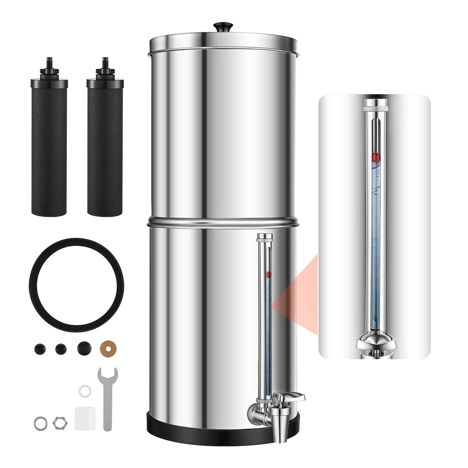 SucceBuy 1.5G/3G Gravity-fed Water Filter System Reduces Lead and up to 99% of Chlorine with 2 Carbon Filters for Home Camping
SucceBuy 1.5G/3G Gravity-fed Water Filter System Reduces Lead and up to 99% of Chlorine with 2 Carbon Filters for Home Camping