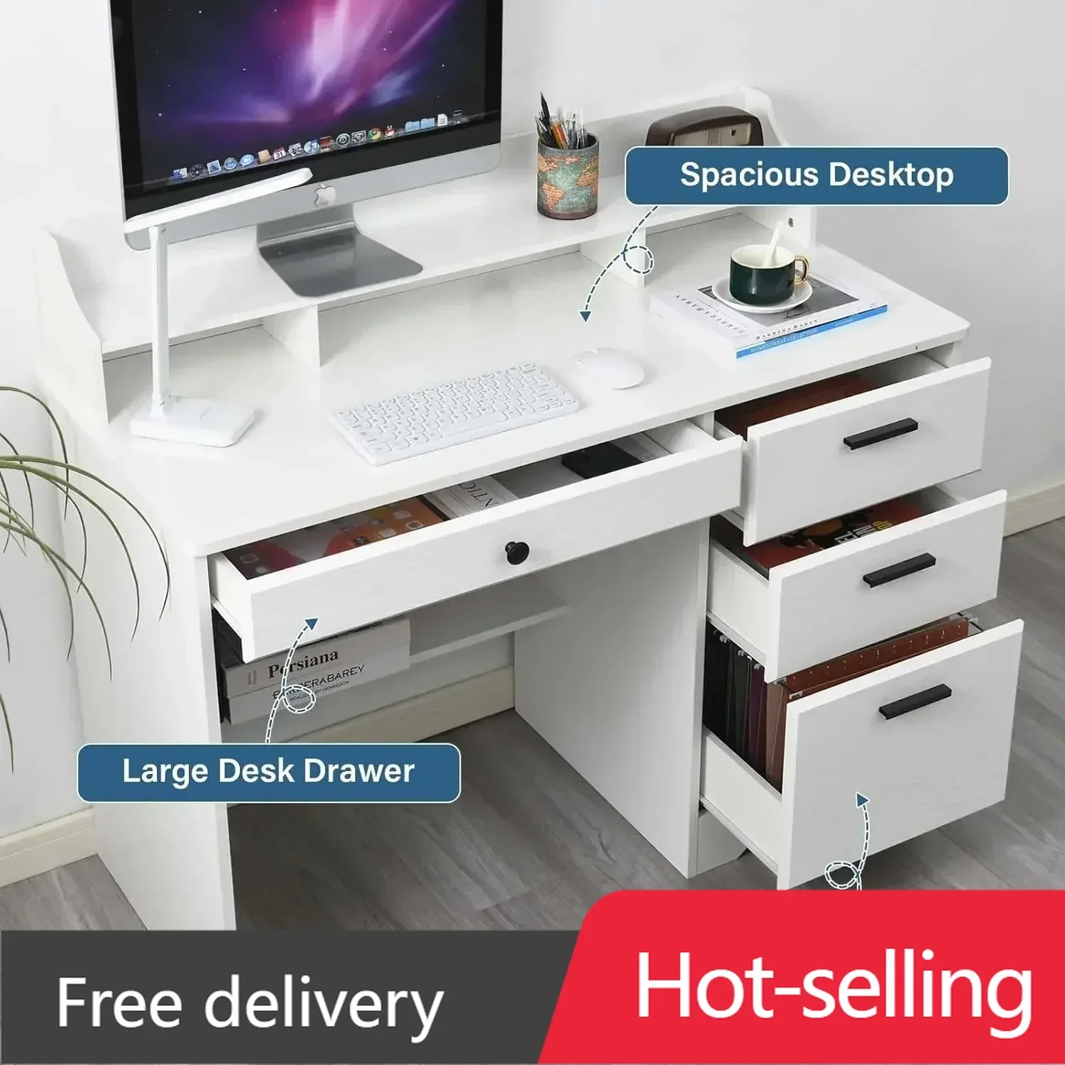 BestsellerWood Writing Home Office Workstation, White Desk with 4 Drawers, Computer Desk , Student Desks for Bedooms with Drawer
BestsellerWood Writing Home Office Workstation, White Desk with 4 Drawers, Computer Desk , Student Desks for Bedooms with Drawer