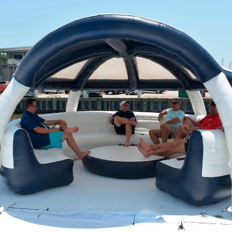 Inflatable Floating Mat with tent, Inflatable Floating Island Water Leisure Platform
Inflatable Floating Mat with tent, Inflatable Floating Island Water Leisure Platform