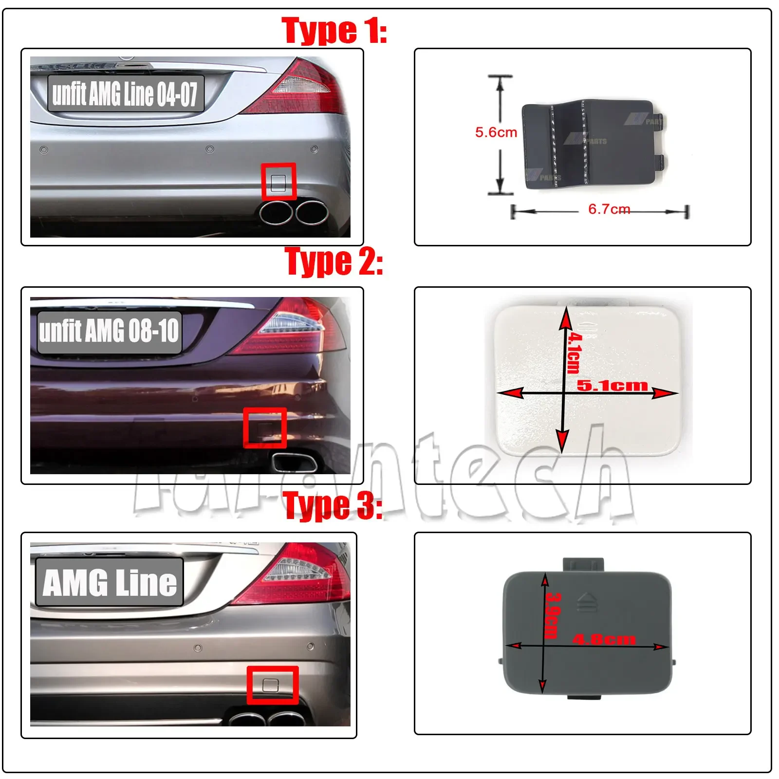REAR TOW COVER For 04-10 Mercedes CLS W219 Coupe C219 CLS280 CLS320 CLS350 CLS500 CLS550 CLS55 CLS63 Bumper Hook Eye Cap
REAR TOW COVER For 04-10 Mercedes CLS W219 Coupe C219 CLS280 CLS320 CLS350 CLS500 CLS550 CLS55 CLS63 Bumper Hook Eye Cap