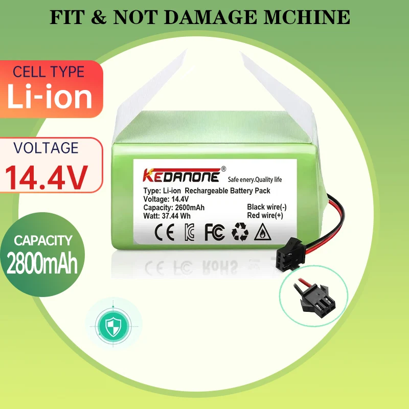 Bateria Conga 990 1090 950 Cecotec Li-ion Battery 14.4V 2800mAh for Ecovacs Deebot DN621 601/605 Eufy RoboVac 35C Panda I7 V710
Bateria Conga 990 1090 950 Cecotec Li-ion Battery 14.4V 2800mAh for Ecovacs Deebot DN621 601/605 Eufy RoboVac 35C Panda I7 V710