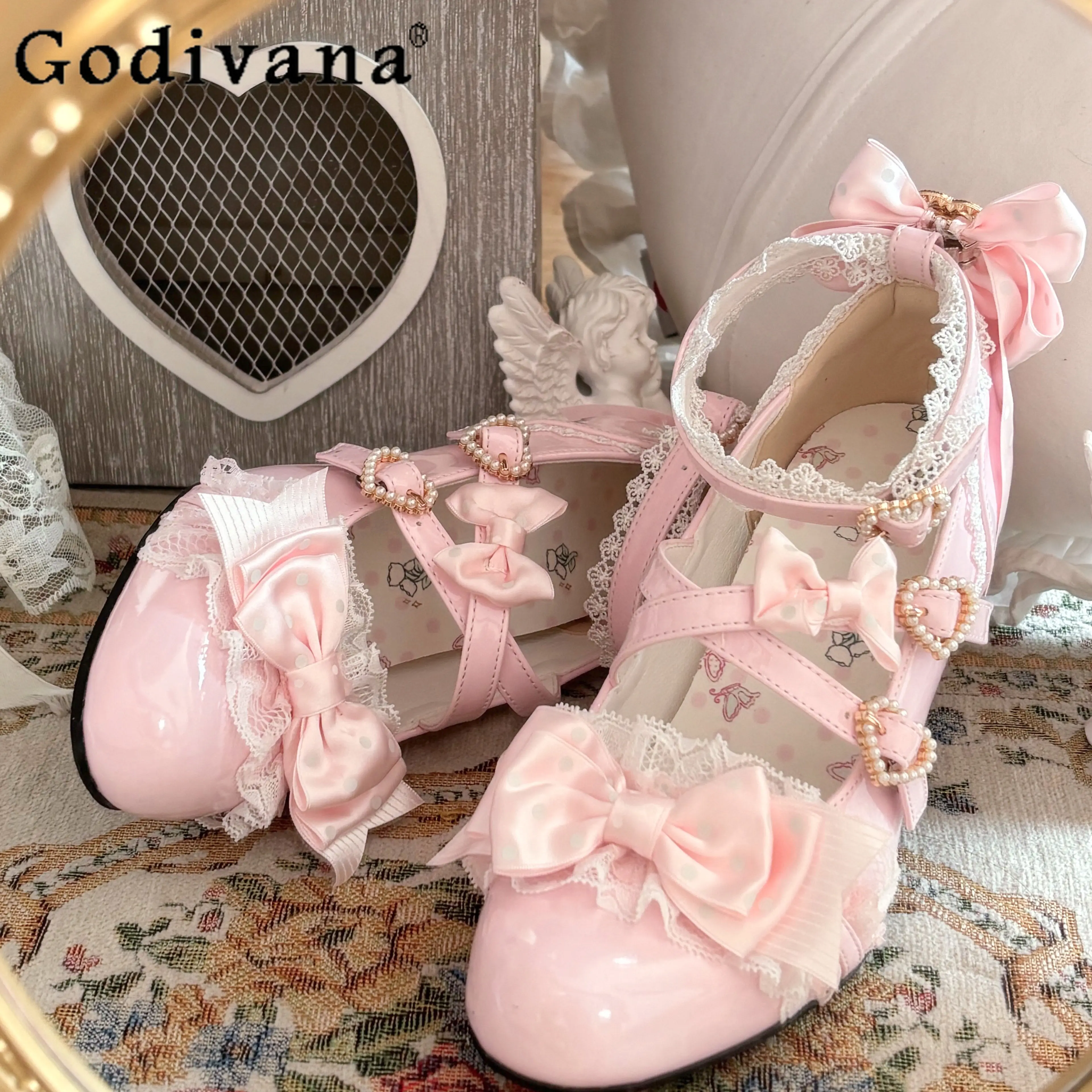 Ladies Pink Elegant High Heels Spring and Summer New Girls Princess Sweet Bow Lace Splicing Lolita Mary Jane Shoes Women's Pumps
Ladies Pink Elegant High Heels Spring and Summer New Girls Princess Sweet Bow Lace Splicing Lolita Mary Jane Shoes Women's Pumps