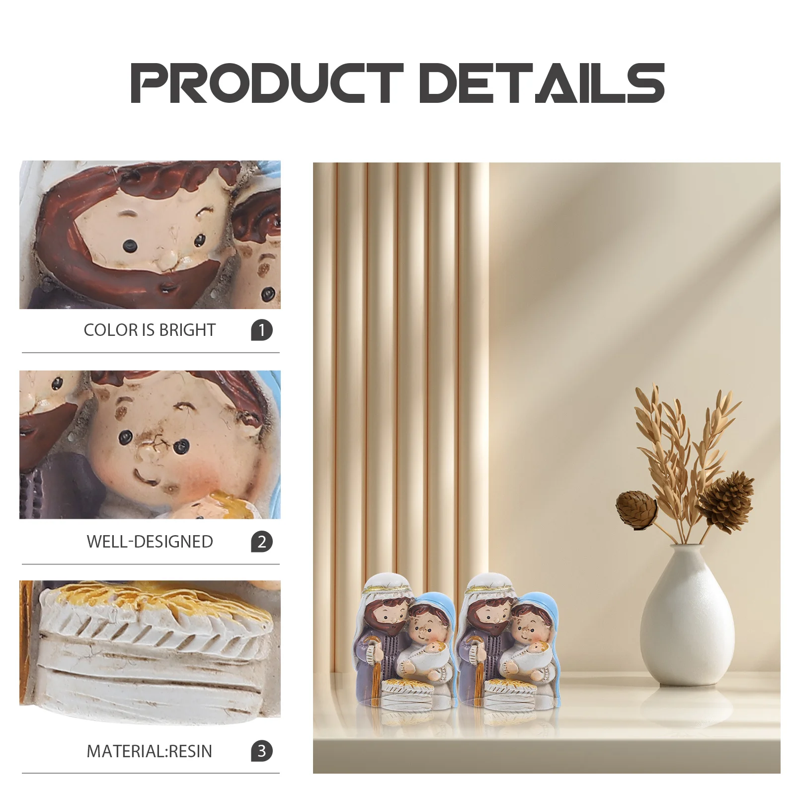 2 Pcs Jesus Christmas Ornament Religious Ornaments Bulk and Statues Figure Christian Jesuss Resin
2 Pcs Jesus Christmas Ornament Religious Ornaments Bulk and Statues Figure Christian Jesuss Resin