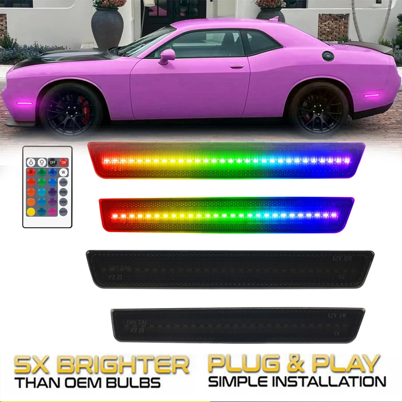 4Pcs No Error LED RGB Multicolor Front Rear Bumper Side Marker Light For Dodge Challenger 2015-2023 Turn Singal Reflectors Lamps
4Pcs No Error LED RGB Multicolor Front Rear Bumper Side Marker Light For Dodge Challenger 2015-2023 Turn Singal Reflectors Lamps
