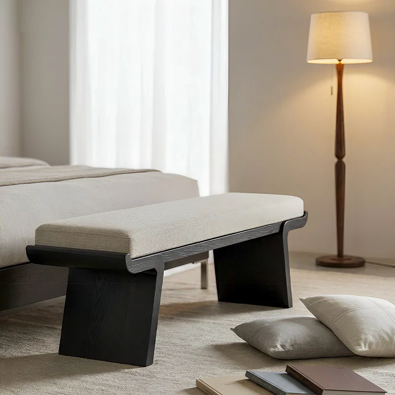 Medieval villa bedroom stool furniture wabi wind bed tail black bench living room sofa chair elm solid wood
Medieval villa bedroom stool furniture wabi wind bed tail black bench living room sofa chair elm solid wood