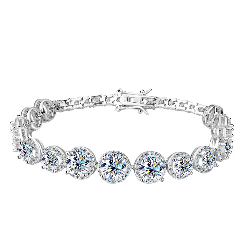 S925 Sterling Silver and Round Moissanite Tennis Link Chain Bracelets Women Men Hip Hop Bling Ice Out Rapper Jewelry
S925 Sterling Silver and Round Moissanite Tennis Link Chain Bracelets Women Men Hip Hop Bling Ice Out Rapper Jewelry