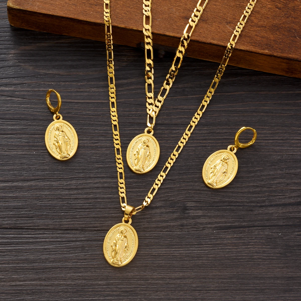 Gold Color Ethiopian Jewelry Sets Virgin Mary Sets Necklace Earrings Bracelet 3-piece Sets Dubai Wedding Bride Sets Gifts #TZ068
Gold Color Ethiopian Jewelry Sets Virgin Mary Sets Necklace Earrings Bracelet 3-piece Sets Dubai Wedding Bride Sets Gifts #TZ068