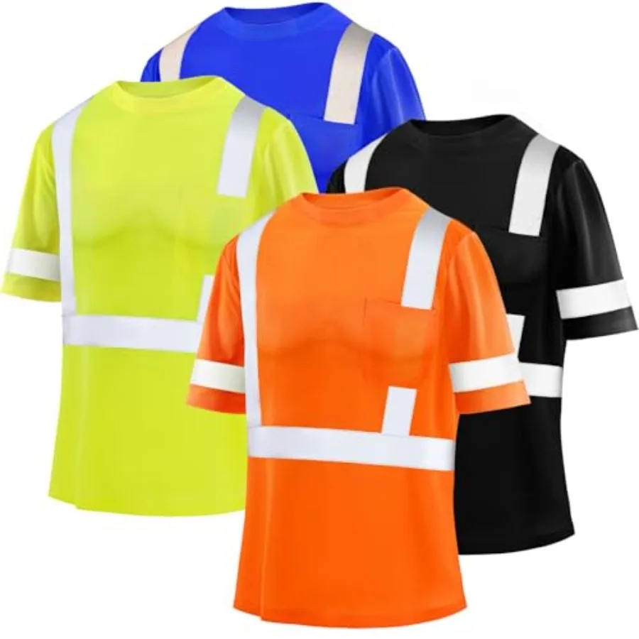 4 Pcs Reflective Safety T Shirt High Visibility Work Shirts Sun Protection Construction
4 Pcs Reflective Safety T Shirt High Visibility Work Shirts Sun Protection Construction