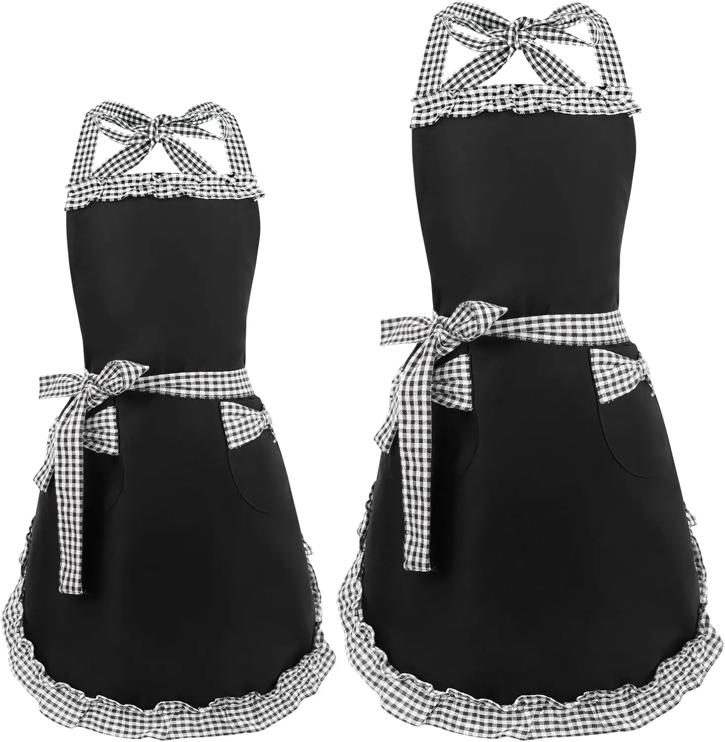 2-Pack Apron Set with Sweet Bowknot and Retro Ruffle Design for Baking and Cooking
2-Pack Apron Set with Sweet Bowknot and Retro Ruffle Design for Baking and Cooking