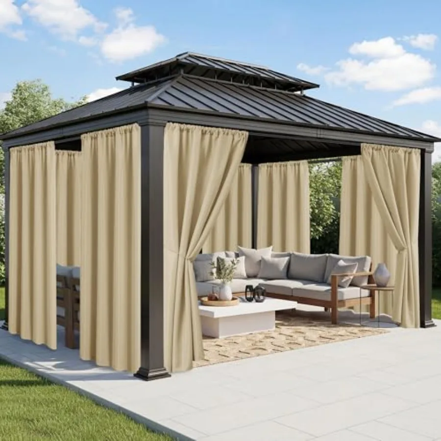 Outdoor Curtains for Patio - Waterproof Polyester, Beige, UV-Resistant Fade-Proof Privacy Curtains with Rod Pocket, 8 Panels, 5
Outdoor Curtains for Patio - Waterproof Polyester, Beige, UV-Resistant Fade-Proof Privacy Curtains with Rod Pocket, 8 Panels, 5