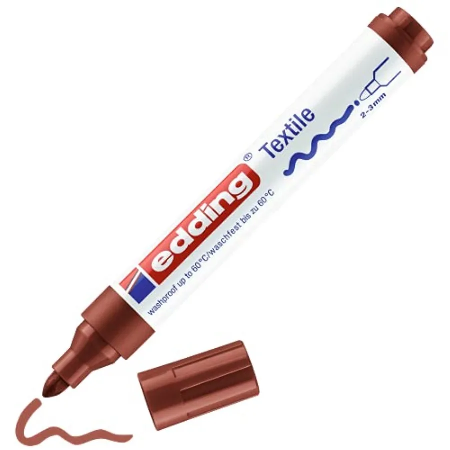 4500 Textile Marker - - 1 Pen - Round Nib 2-3 mm - Permanent Fabric Markers for Drawing on Textiles, wash-Resistant up to 60 °C
4500 Textile Marker - - 1 Pen - Round Nib 2-3 mm - Permanent Fabric Markers for Drawing on Textiles, wash-Resistant up to 60 °C