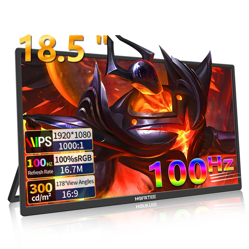 HGFRTEE 18.5 inch Portable monitor 100Hz 100% sRGB Comes with dual speakers Type-c one-click direct connection Laptop Switch PS4
HGFRTEE 18.5 inch Portable monitor 100Hz 100% sRGB Comes with dual speakers Type-c one-click direct connection Laptop Switch PS4