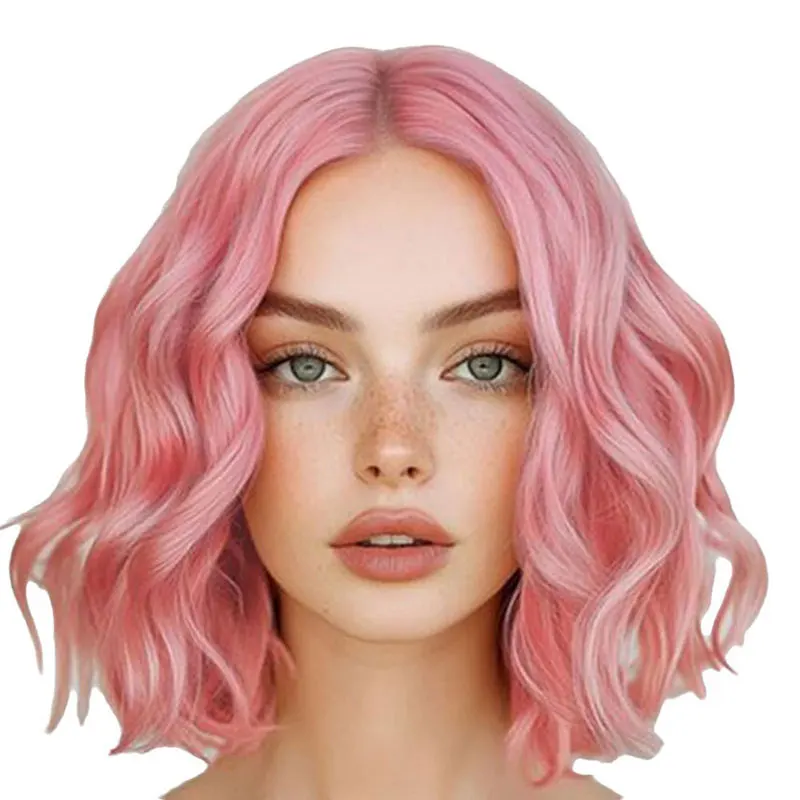 European and American fashion wig for women, with a preference for instant noodles roll and pink synthetic fiber wig
European and American fashion wig for women, with a preference for instant noodles roll and pink synthetic fiber wig